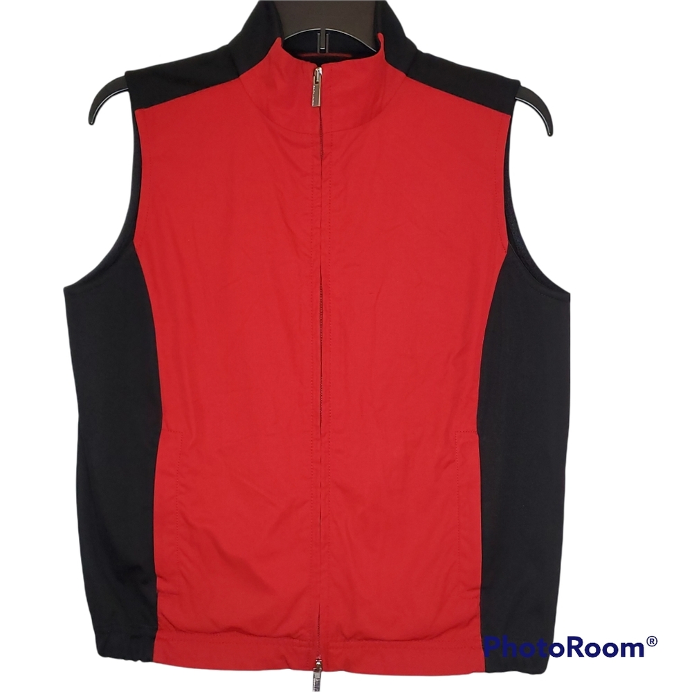 Ralph Lauren‎ Golf 2 way zipper vest red and black with pockets size medium